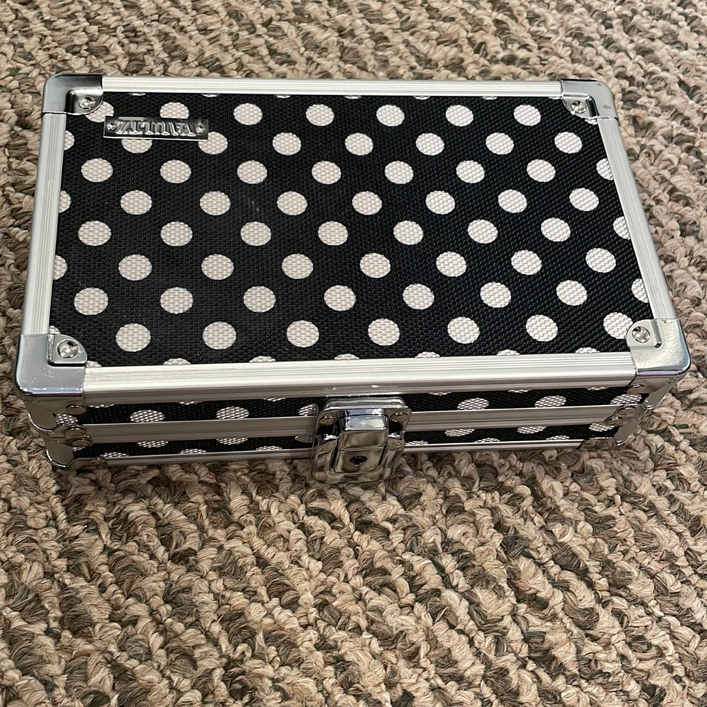 Polka Dot Locking Supply Pencil Box